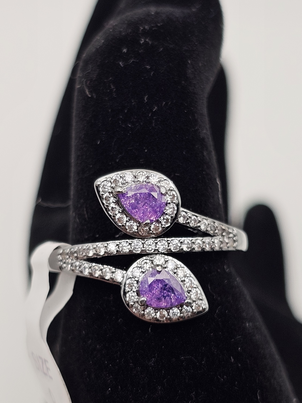 NEW Bomb Party OG Ring "For You & For Me" Size 9 Amethyst Ice on Hematite $118
